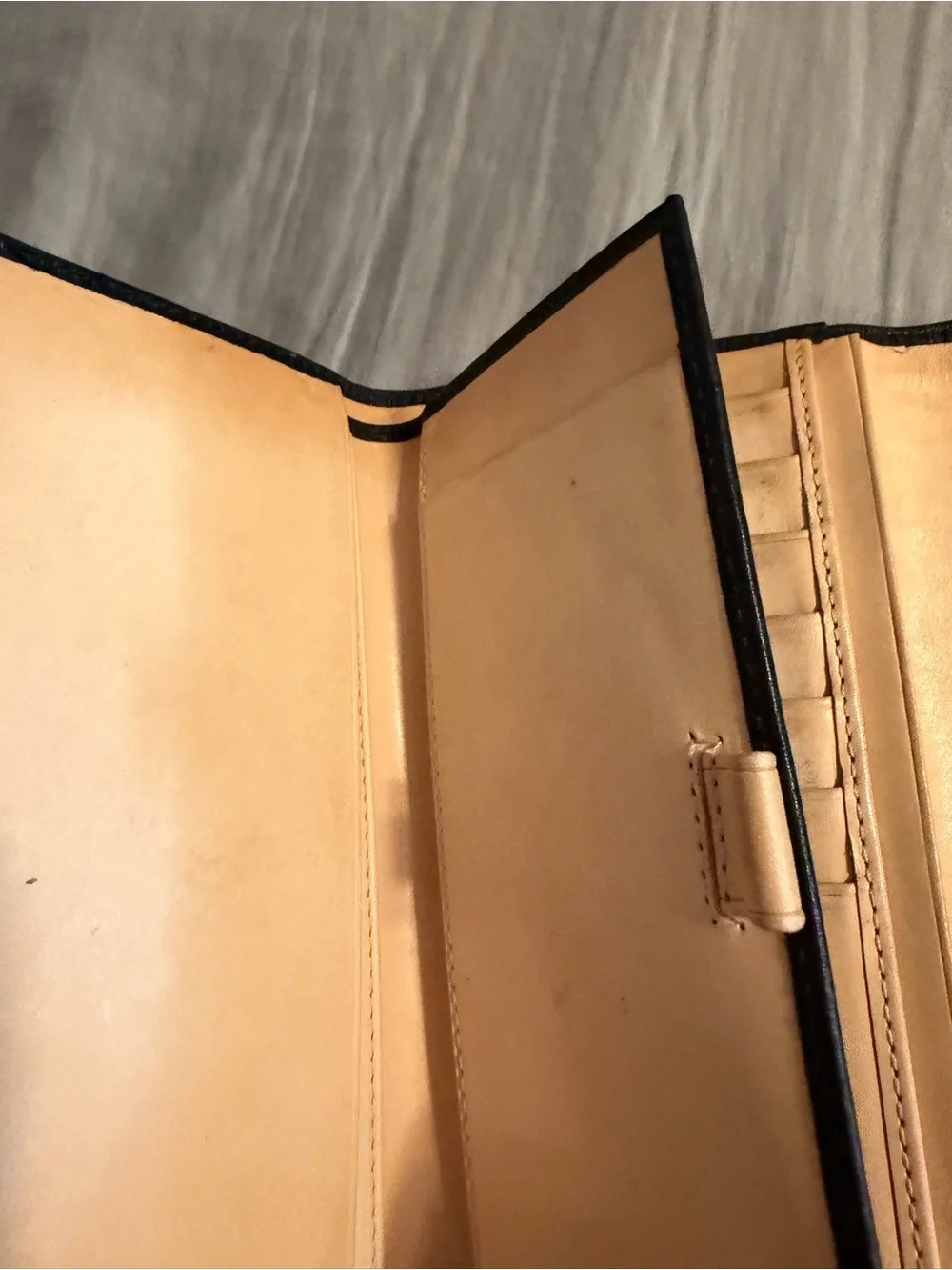 Coach Black Leather bilfold with Silver Hardware
